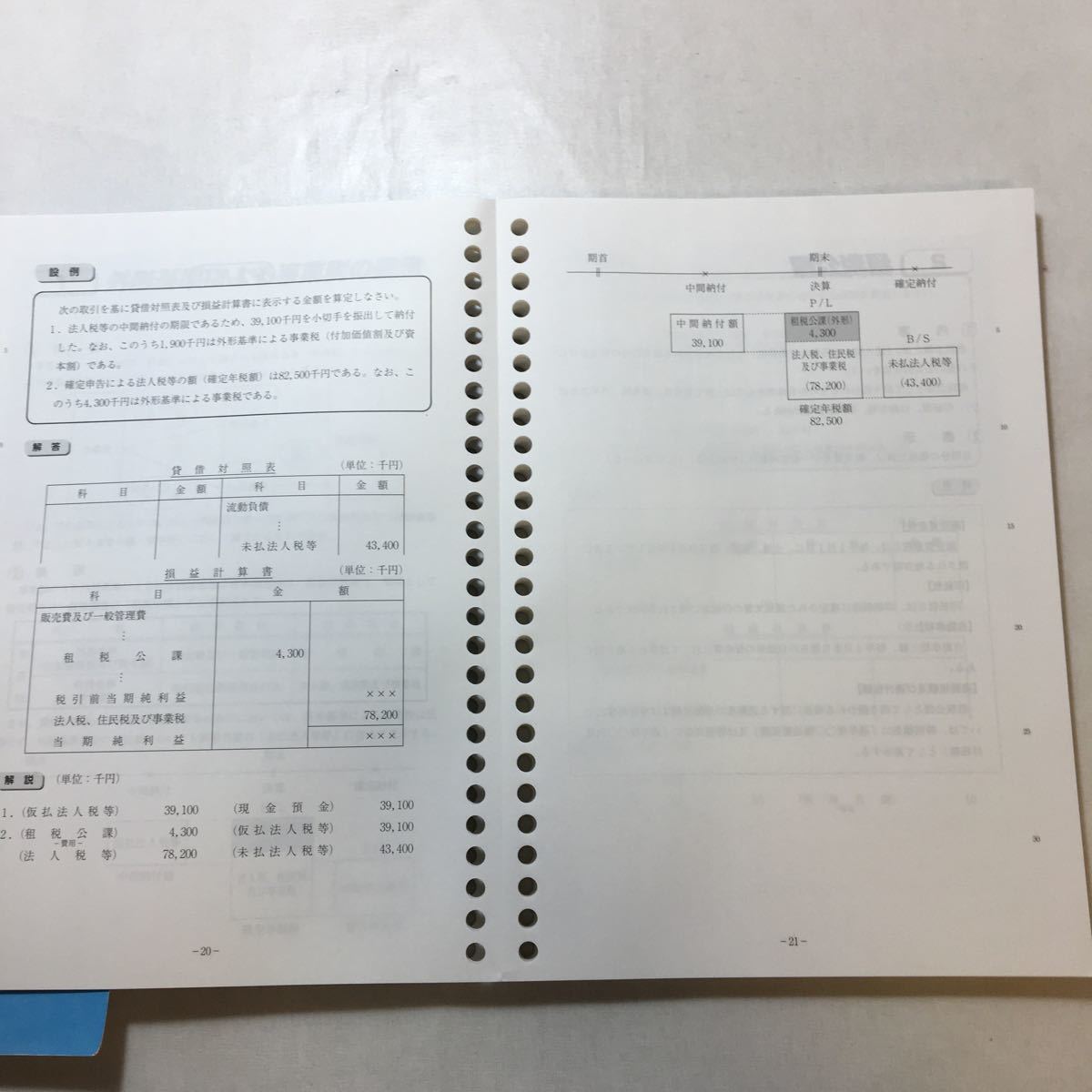 zaa-244o♪資格の大原税理士講座2019年受験対策　計算テキスト(財務諸表論)1+2　2冊セット