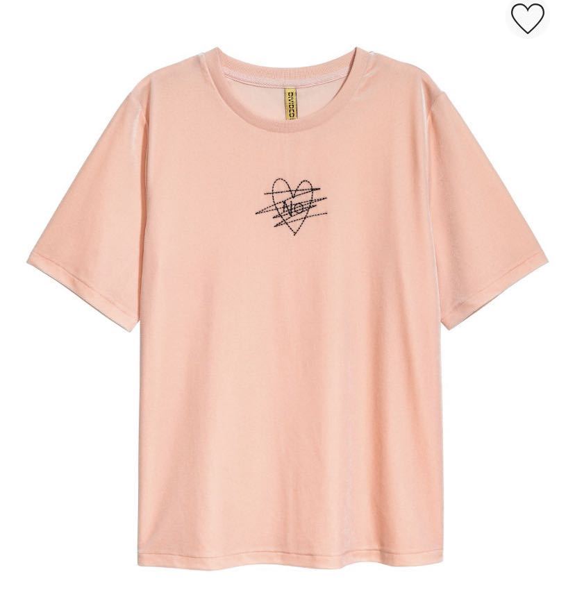 新品　ベロアTシャツ　ピンク　半袖Tシャツ