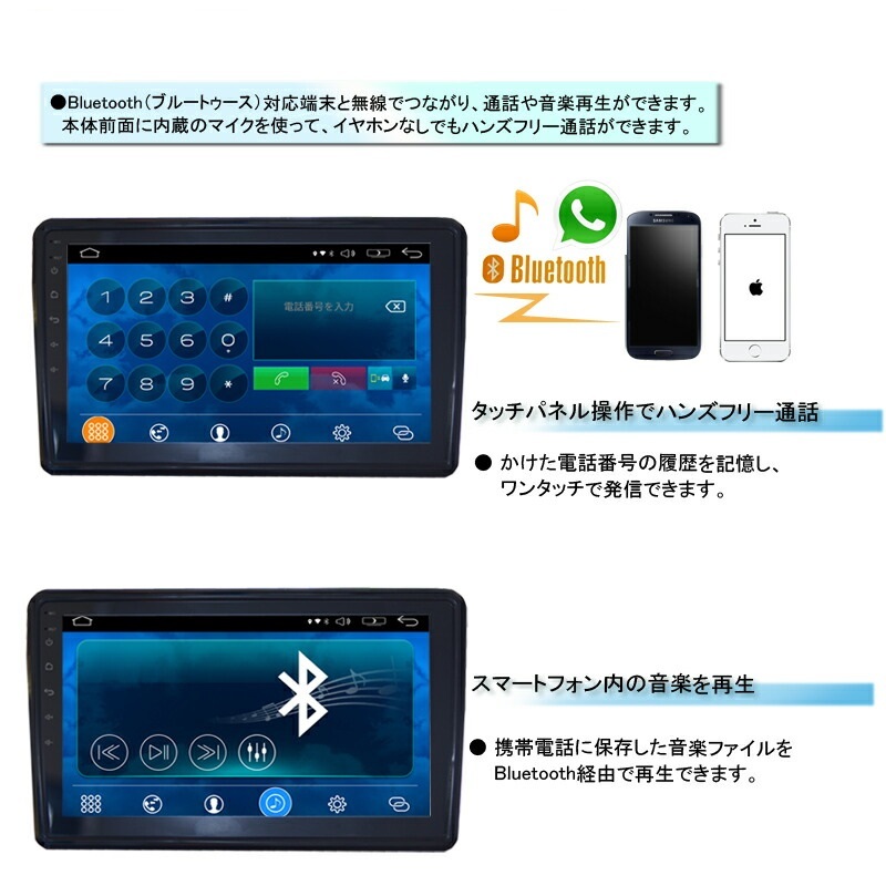 送料無料　 １０．１インチ２DIN　ＤＶＤプレーヤー／ナビ／WiFi アンドロイド,スマートフォン,iPhone無線接続 /４×４フルセグ/ ＣＰＲＭ_画像6