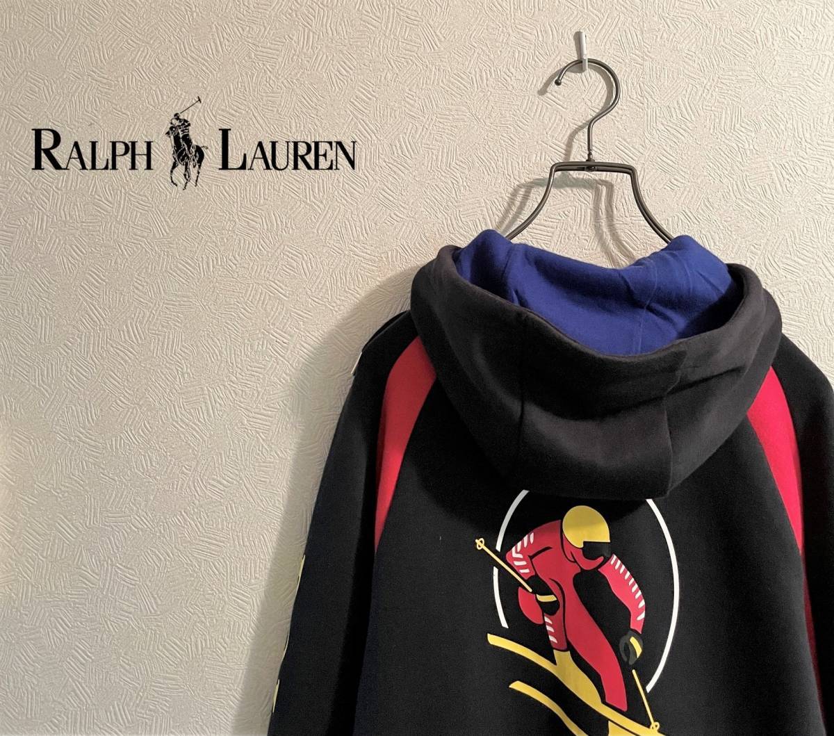 ◯ POLO Ralph Lauren ダウンヒル スキーヤー コレクション スウェット ジップ パーカー / ポロ ラルフローレン 黒 Ｓ Mens  #Sirchive