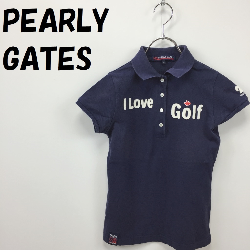 人気 PEARLY GATES 【予約販売品】 パーリーゲイツ 20周年 半袖 ポロシャツ 両面ロゴ ネイビー ゴルフウエア S2394 ファッション通販 レディース サイズ0