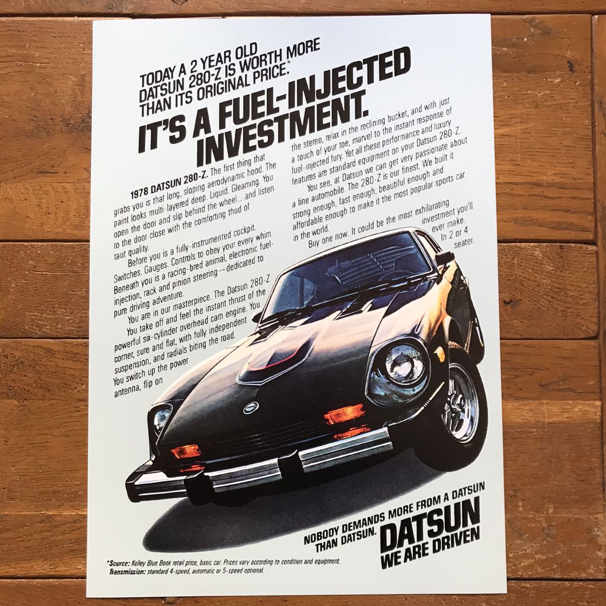 *1978 год DATSUN 280-Z Vintage реклама постер * Fairlady Z Z/S30/240Z/ Ниссан /NISMO/130Z