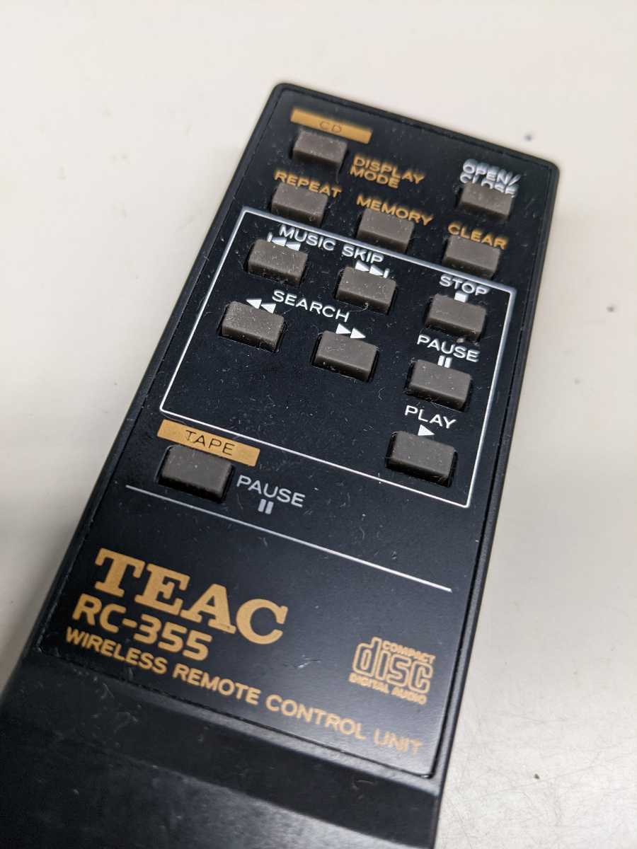 【F-1-80】ジャンク　TEAC ティアック　オーディオリモコン　RC-355_画像2