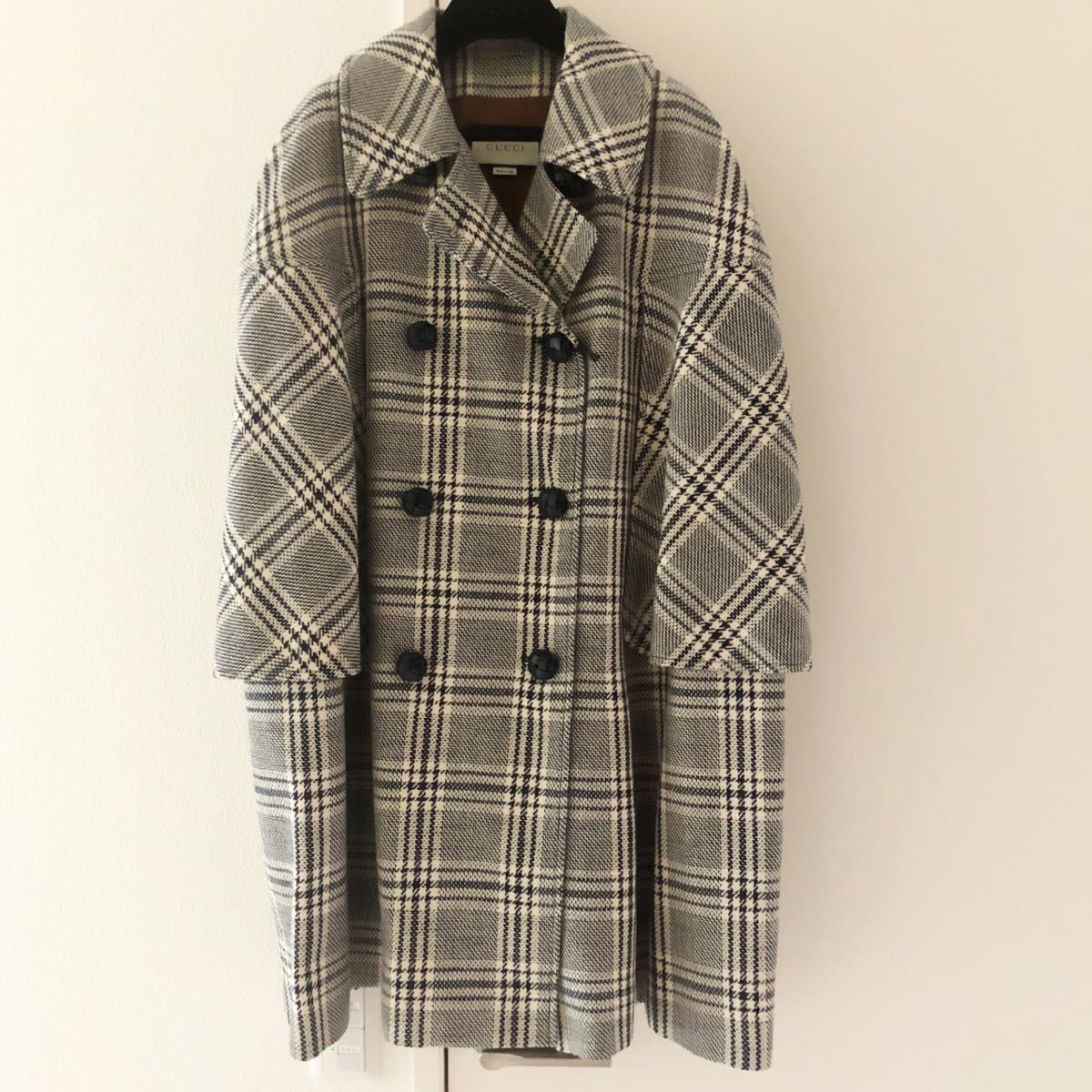 GUCCI ケープコート 42 ポンチョ マント コート 新品 グッチ チェック