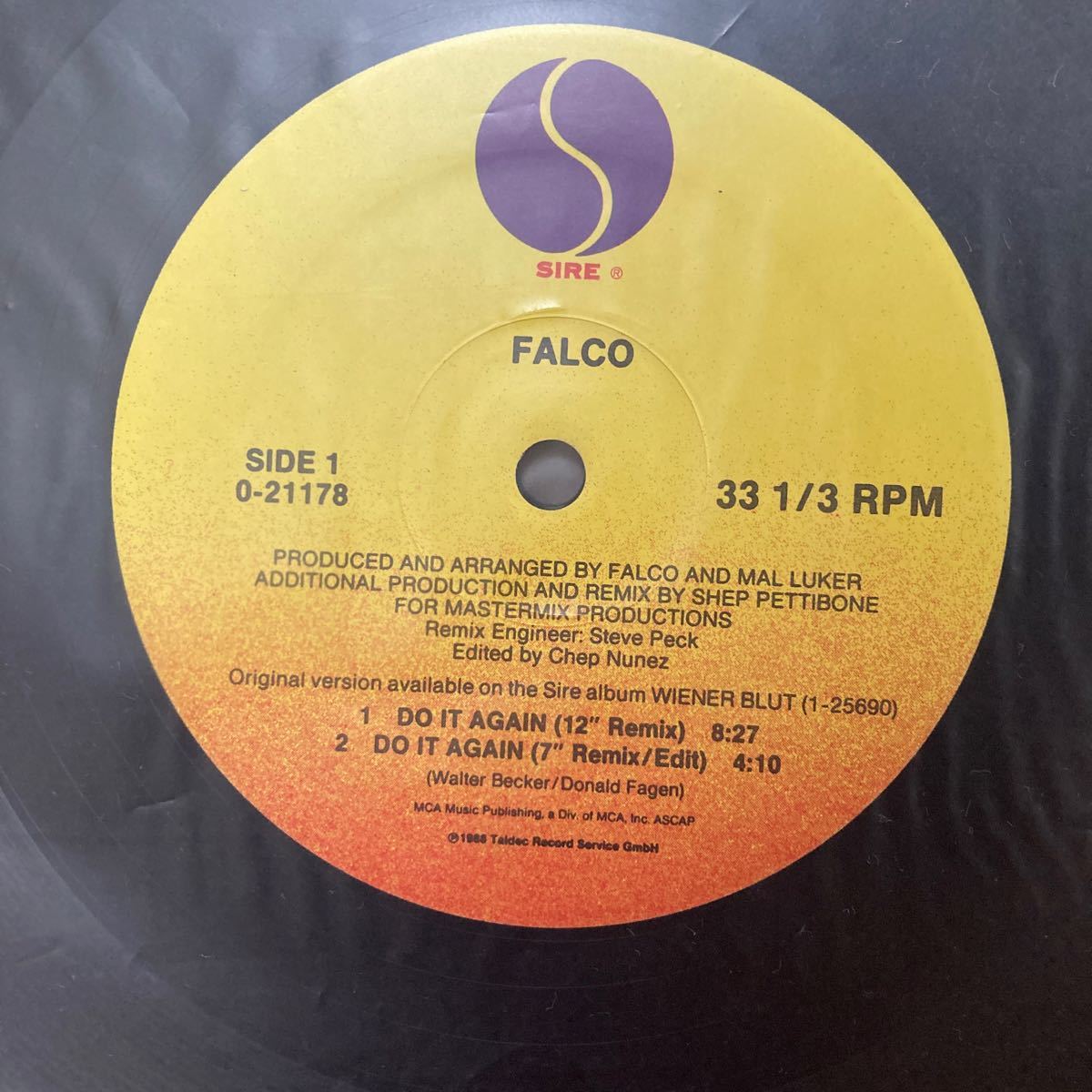 FALCO DO IT AGAIN 12インチレコード盤　ファルコ