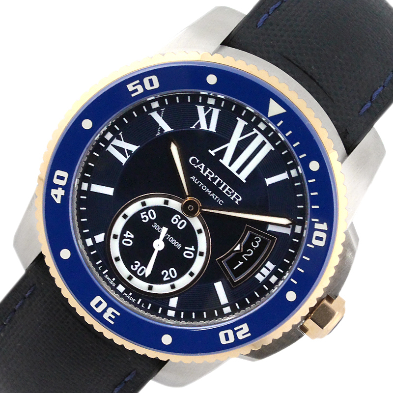 カルティエ Cartier カリブルドゥカルティエダイバー W2CA0008 ブルー 腕時計 高速配送 最大59%OFFクーポン 中古 メンズ