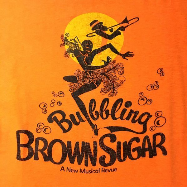 70s Bubbling BROWN SUGAR T-shirt バブリングブラウンシュガー ミュージカル Tシャツ size M/9103_画像4