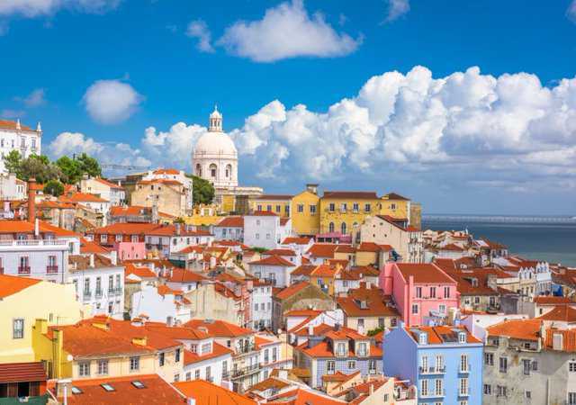 Paypayフリマ L4 リスボンの街並み ポルトガル 海外風景 アートパネル ファブリックパネル インテリアパネル ポスター