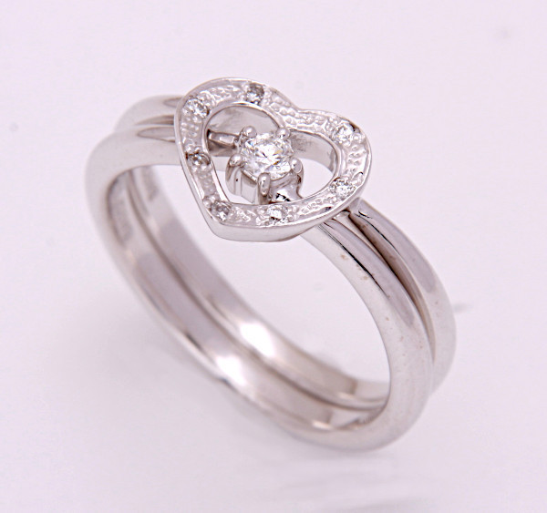 《Выставка ломбардировки》 Звездные украшения ★ K18WG Natural Diamond Set Set Ring ★ C-5451