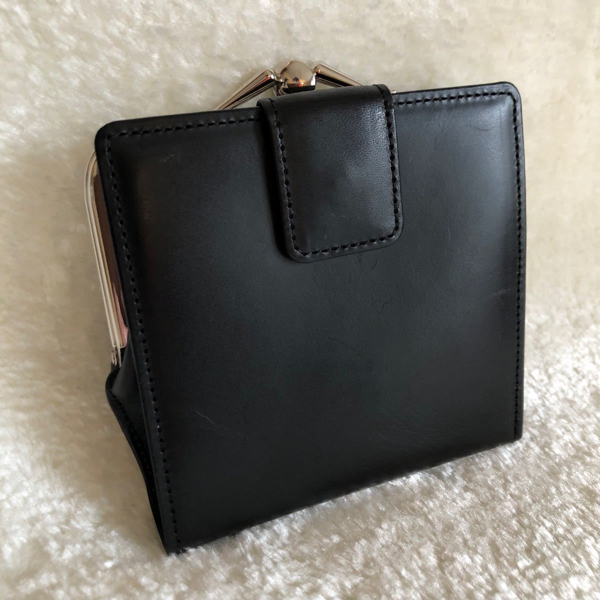 Y's YOHJI YAMAMOTO ヨウジヤマモト ガマ口 折り財布 レザー 本 Y's YOHJI YAMAMOTO ヨウジヤマモト ガマ口 折り財布 レザー 本