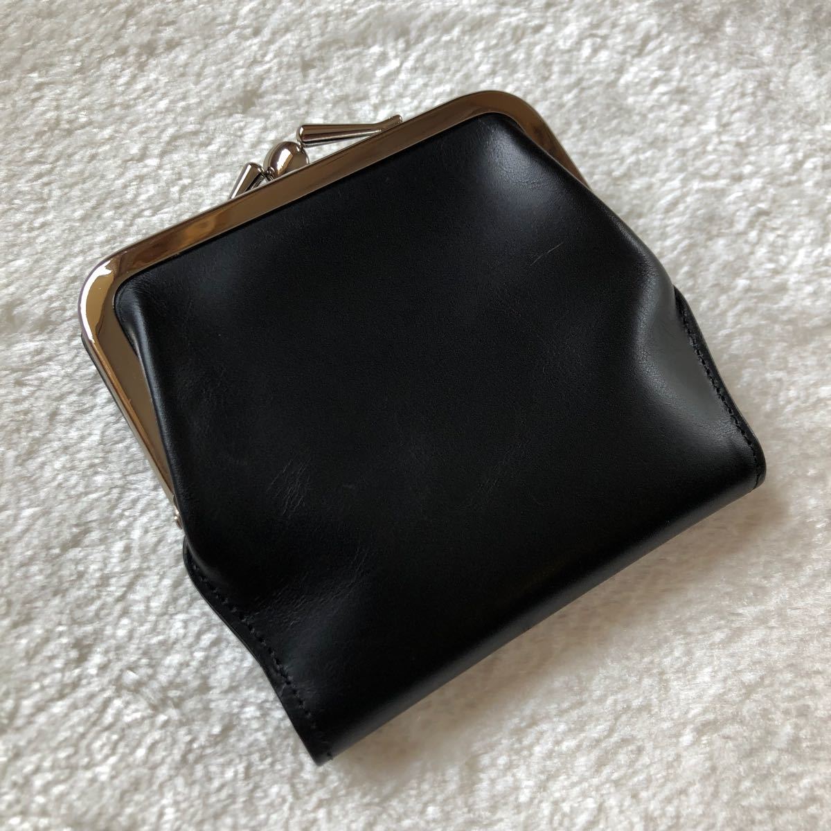 Y's YOHJI YAMAMOTO ヨウジヤマモト ガマ口 折り財布 レザー 本 Y's YOHJI YAMAMOTO ヨウジヤマモト ガマ口 折り財布 レザー 本