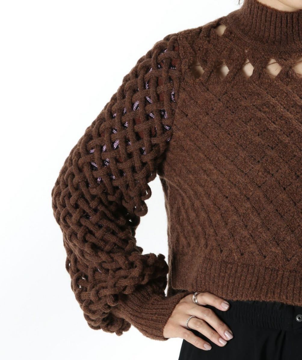 mame kurogouchi マメ クロゴウチ ニット 20aw サイズ2 新品■ Plaid Knitted Pullover レイヤード  チャンキー 人気完売 ワンピースにも