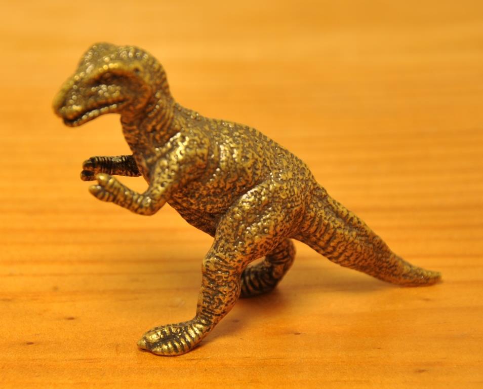 solid brass ソリッド ブラス 真鍮 鋳物 鋳造 置物 オーナメント インテリア オブジェ リアル 恐竜 肉食 ティラノサウルス trex Tレックス_画像1