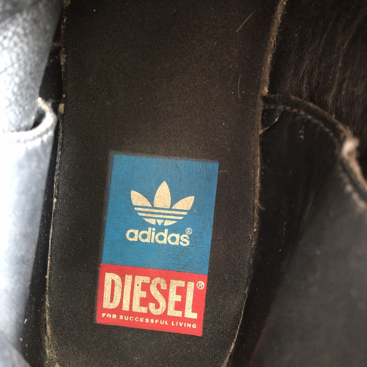 DIESEL adidas スタンスミス コラボスニーカー 黒 ビンテージ加工　レア品