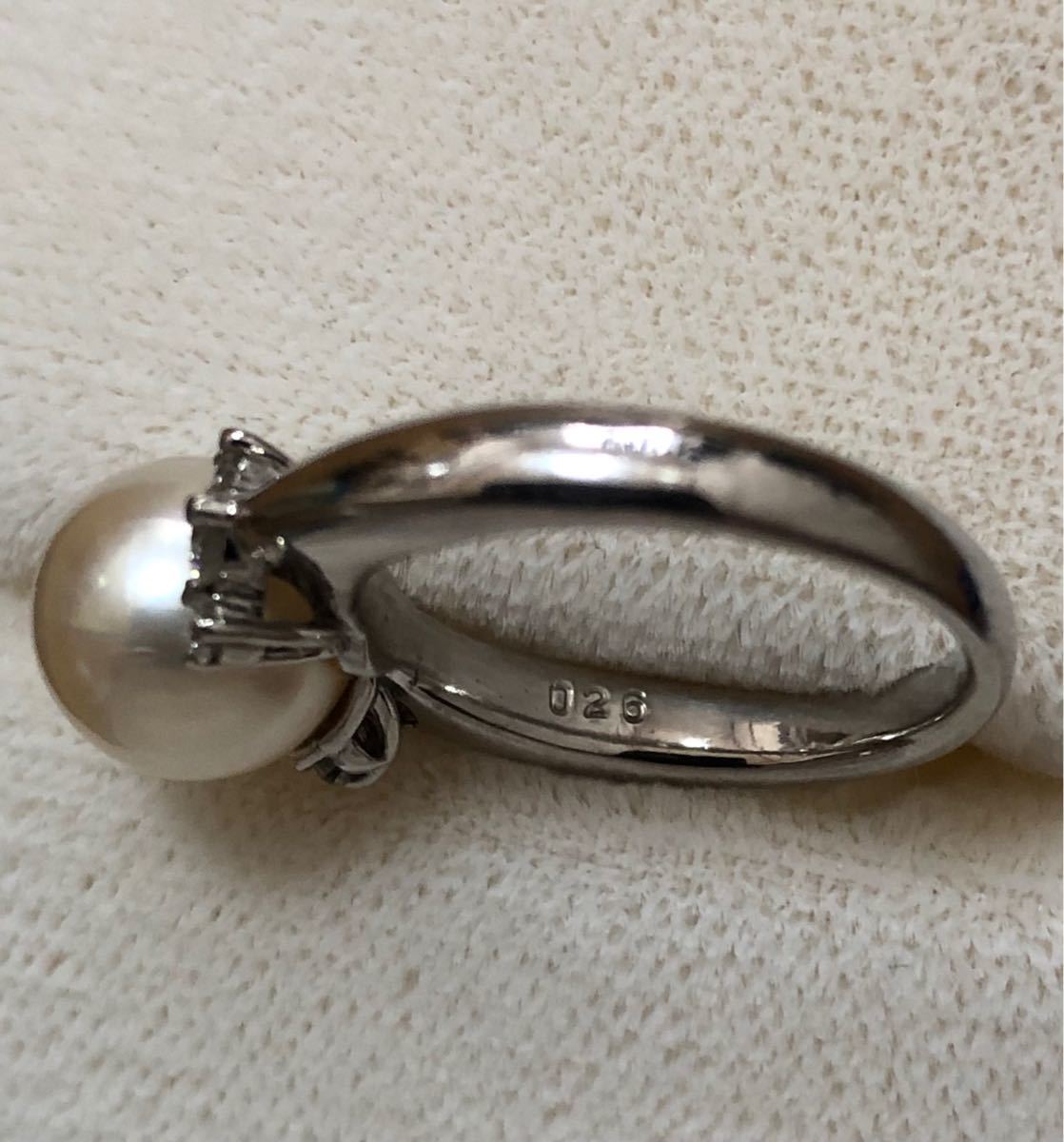 アコヤ真珠 本真珠 パールダイヤ プラチナリング 指輪pt900