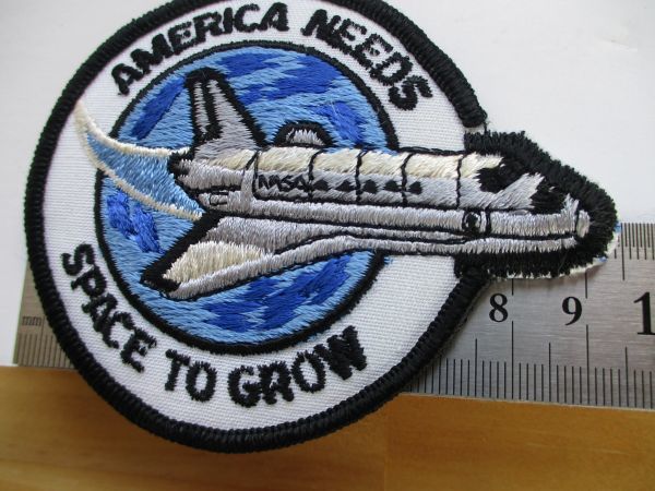 【送料無料】80s AMERICA NEEDS SPACE TO GROW 『スペースシャトル』刺繍ワッペン/NASAパッチUSAアップリケ宇宙飛行士ロケット宇宙船 U3_画像8