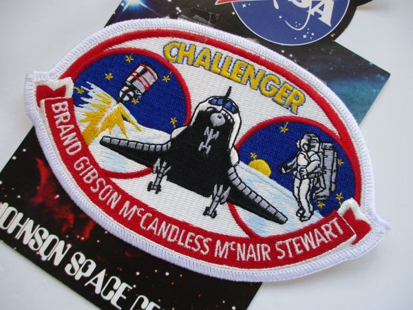 【送料無料】NASAスペースシャトル『STS-41-B』チャレンジャー刺繍ワッペン/パッチUSアップリケ宇宙飛行士ロケット U3_画像2