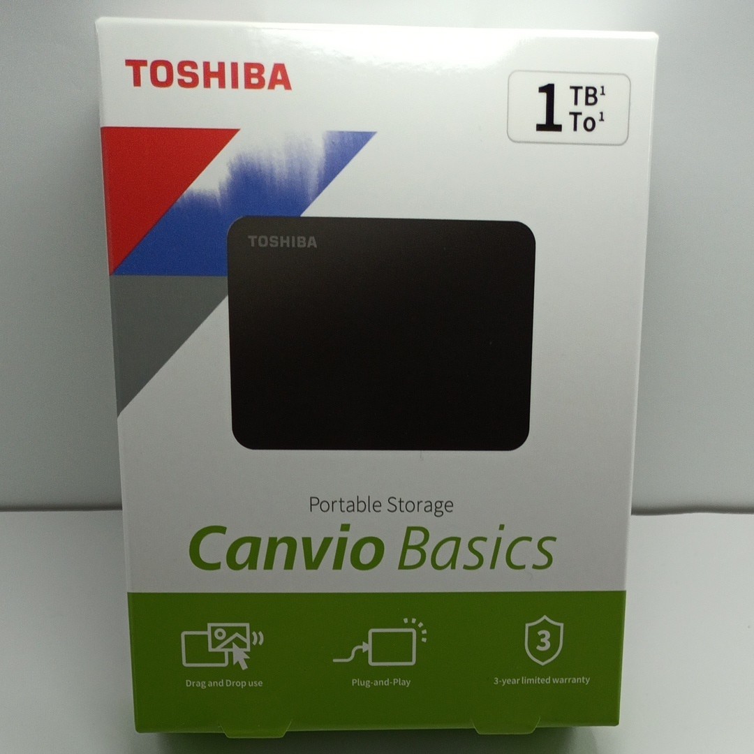 2個③TOSHIBA　Canvio Basics 1TB 東芝外付けハードディスク　