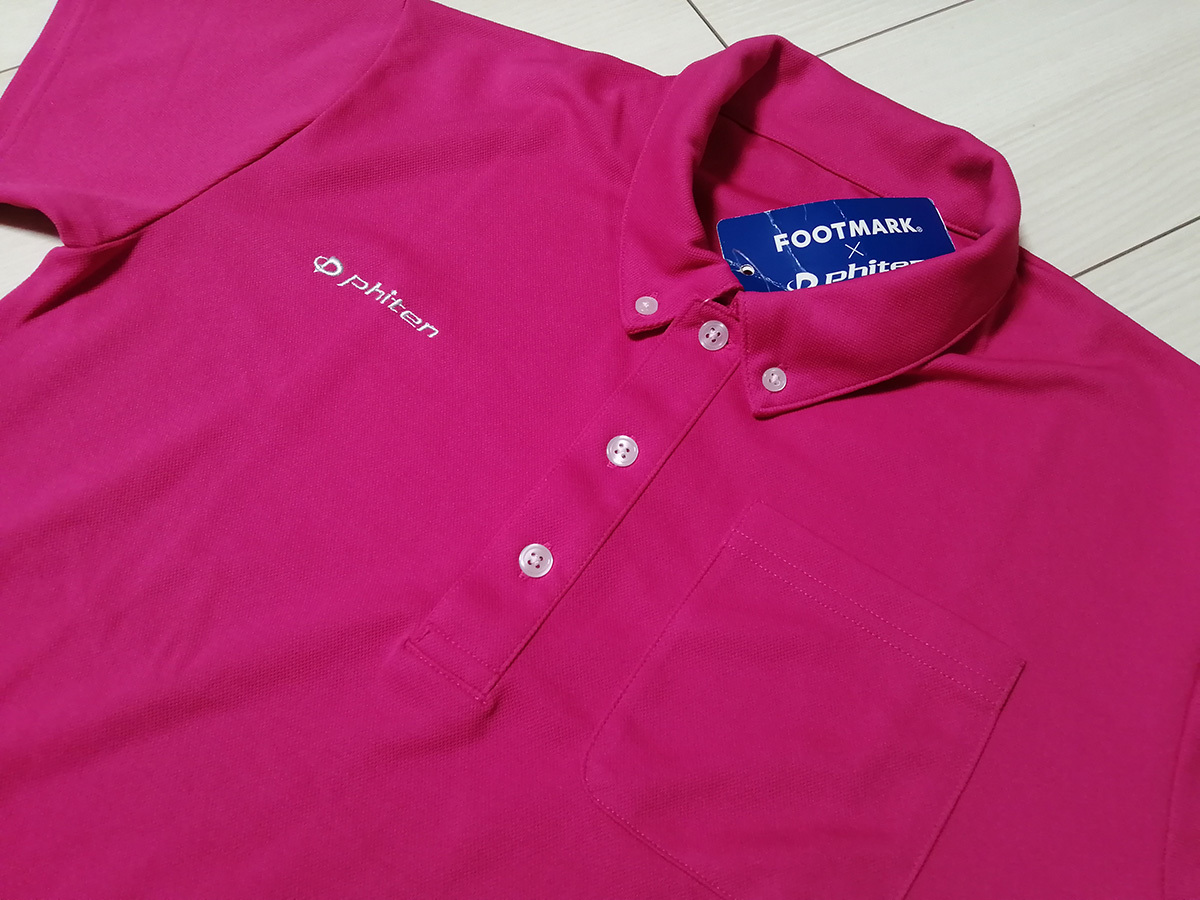 * new goods phiten FOOTMARKfai ton polo-shirt with short sleeves pink man and woman use S regular price 5,060 jpy Lady's approximately M Uni Home free shipping nursing wear nursing job 