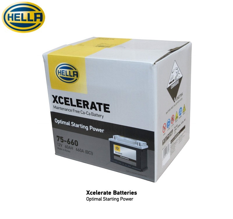 HELLA ヘラー バッテリー 75-660 (適合 75-550 75-6MF 75-7MF EX75 UPM-75 ) 米国車 Battery_画像1