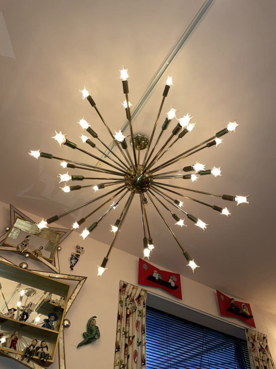  super valuable goods Vintage s Pooh tonik light 36 departure / Mid-century 50\'s atomic Star Burst chandelier antique 