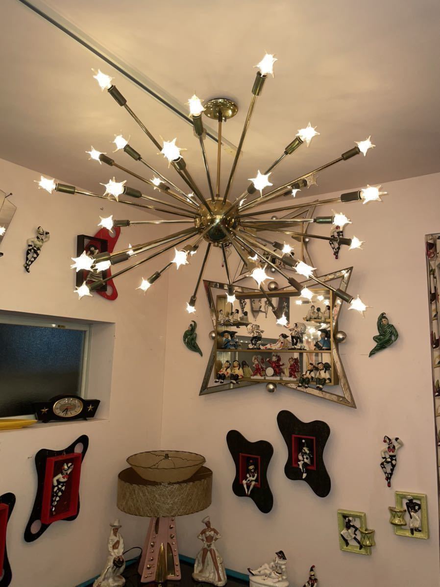  super valuable goods Vintage s Pooh tonik light 36 departure / Mid-century 50\'s atomic Star Burst chandelier antique 