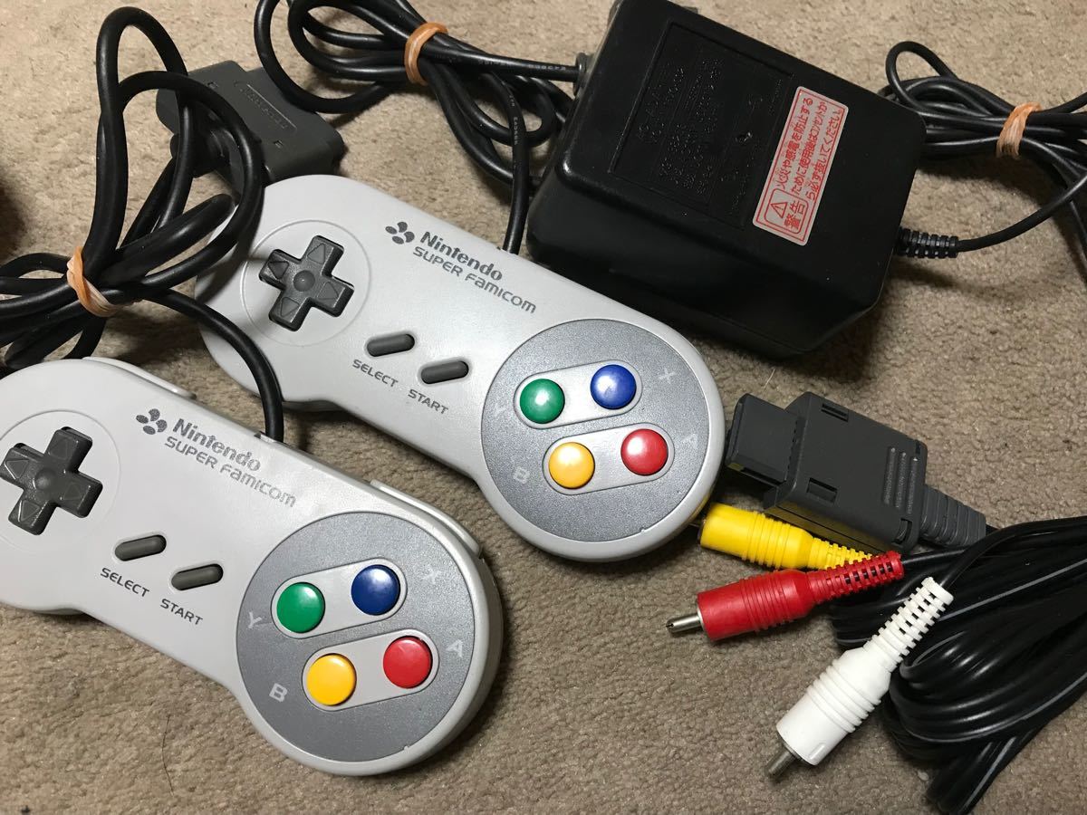 スーパーファミコン本体フルセット　分解洗浄済　全ソフト端子清掃済　正常動作品　任天堂純正品　美品