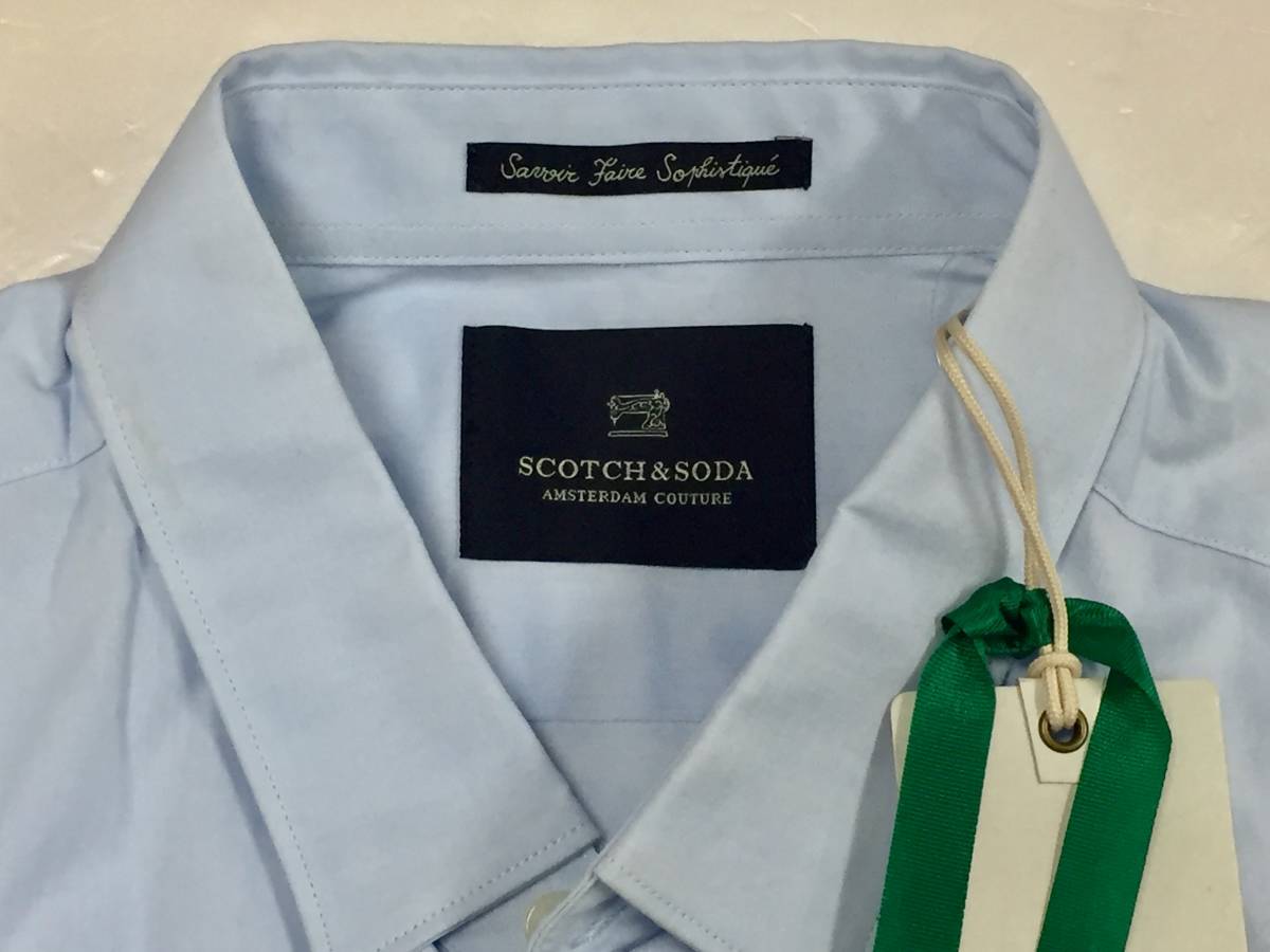 ●○訳あり未使用品 SCOTCH & SODA (スコッチアンドソーダ) ブロードシャツ　Lサイズ相当　ブルー系○●