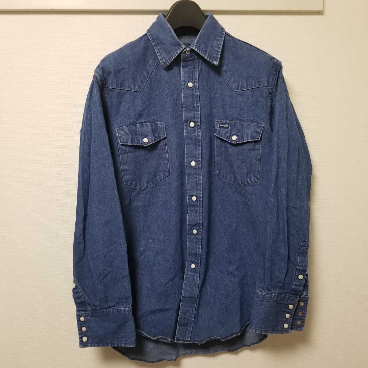 Wrangler ラングラー DENIM WESTERN SHIRTS デニムウエスタンシャツ 70127MW 15ｘ34 インディゴ 長袖 トップス 03I2501_画像1