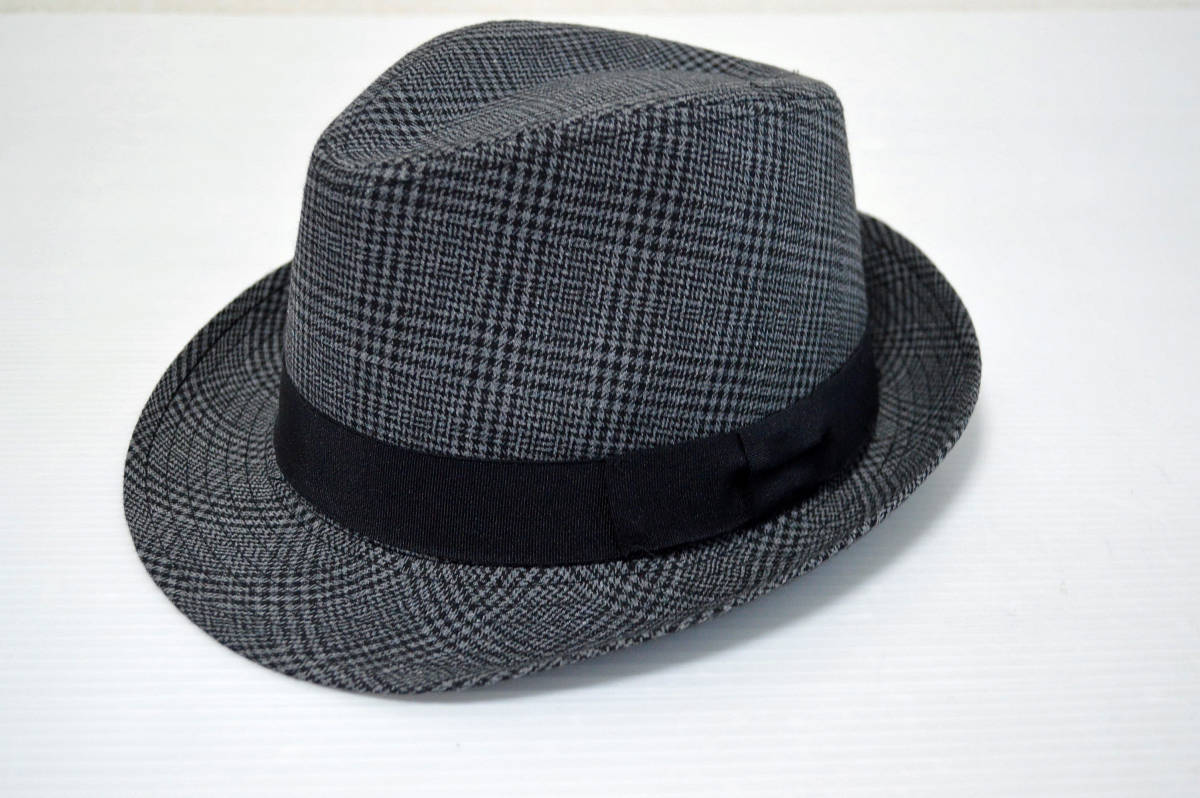  large size * Glenn check * soft hat hat * high back *10402* cotton 100%*GY*