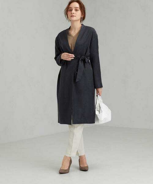 超激安ショップ UNITED ARROWS green label relaxing スエード ノーカラー ノーラペル ロング コート ガウン コーディガン ネイビー ユナイテッドアローズ 超激安ショップ UNITED ARROWS green label relaxing スエード ノーカラー ノーラペル ロング コート ガウン コーディガン ネイビー ユナイテッドアローズ