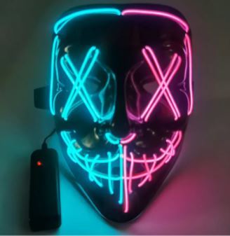 ハロウィーンのマスク,混合色のマスク,LEDパーティー用,暗闇で光るライト付き　１～５の番号でお選びください_画像7