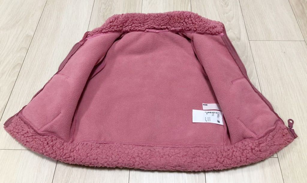 *UNIQLO* боа флис лучший 90 размер розовый передний открытие молния карман есть .... ребенок ребенок одежда внешний осень-зима защищающий от холода для мужчин и женщин Uniqlo 