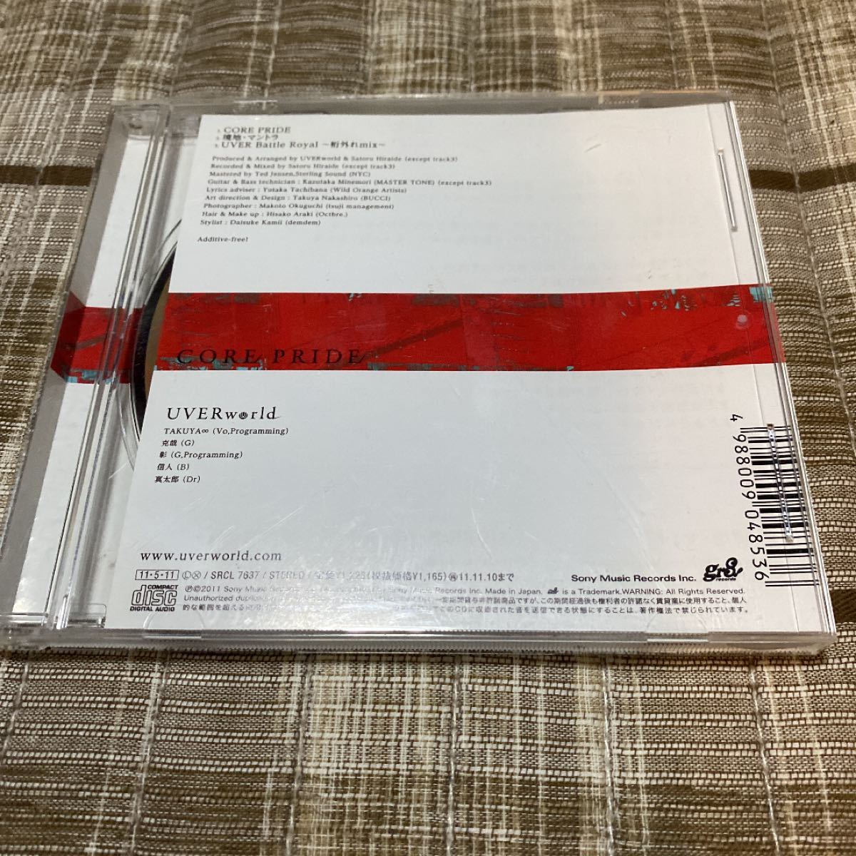 UVERworld CD 【CORE PRIDE】 11/5/11発売 オリコン加盟店■通常盤