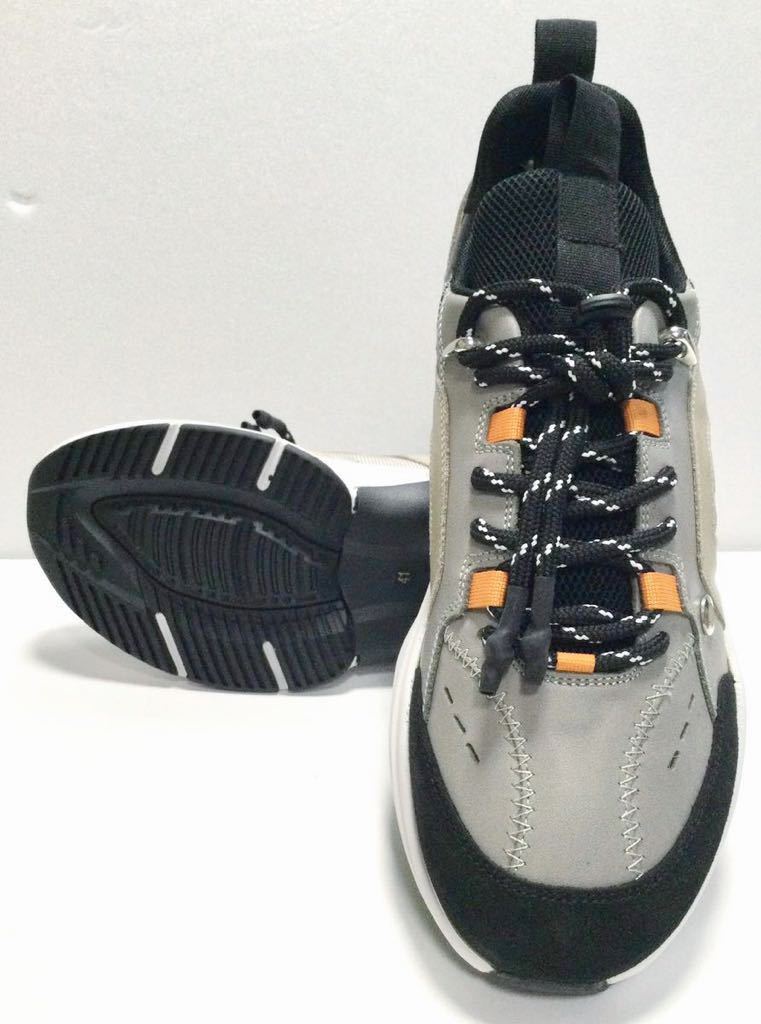 〜5/7◆ 新品「YLATI FOOTWEAR」 “POSITAN01” ロックレース×Vibramソール レザースニーカー Gray SIZE:41 イタリア製_画像1