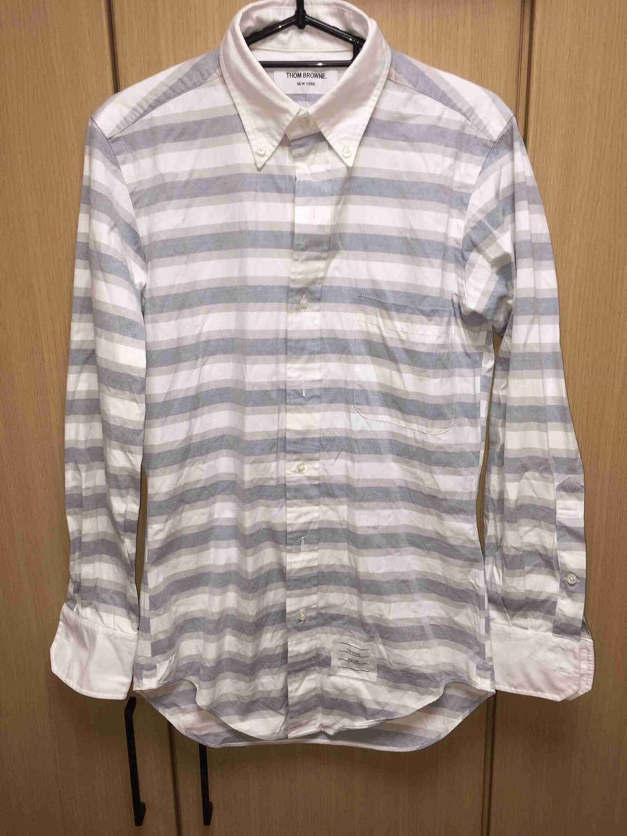 白木/黒塗り 国内正規 Thom Browne. トムブラウン ボーダー シャツ