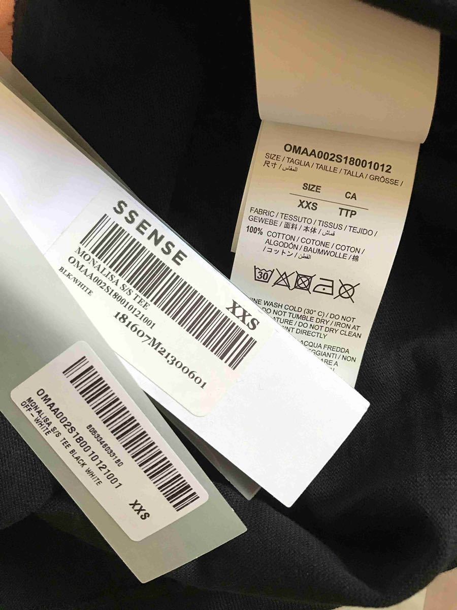 正規美品 18SS OFF-WHITE off white DIAG MONALISA ARROWS TEE オフ
