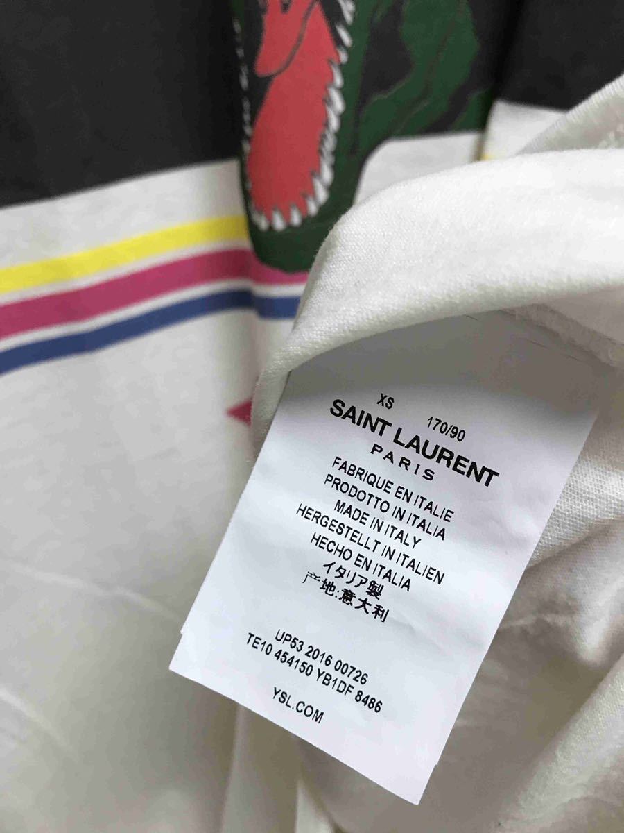 正規 17SS SAINT LAURENT PARIS サンローラン パリ ダイナソー 恐竜 T