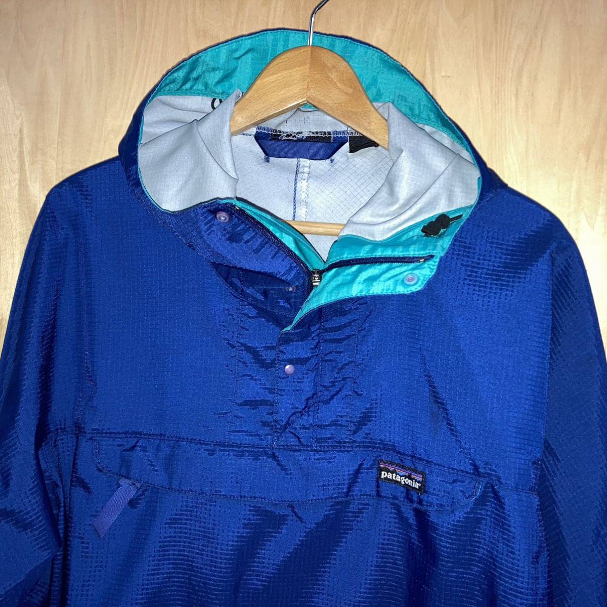 Vintage 90年代 雪なしタグ パタゴニア アノラックジャケット 青 S_画像2