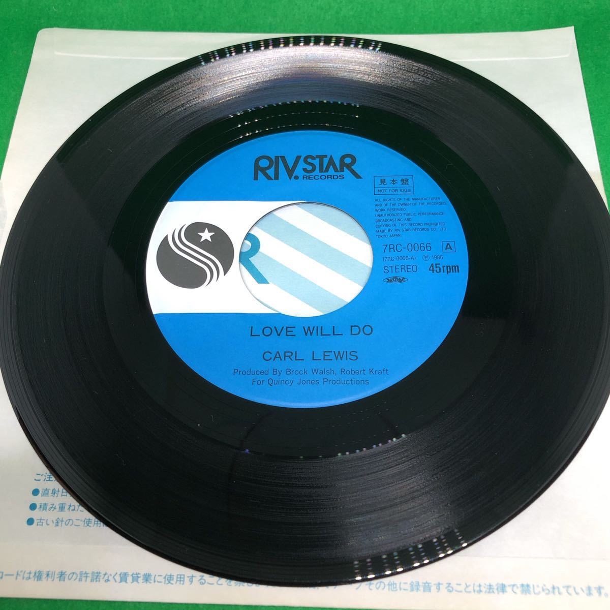 カール・ルイス LOVE WILL DO Carl Lewis リバスター音産 ７RC６６ 中古 レコード LOVE TRIANGLE 見本盤の画像5