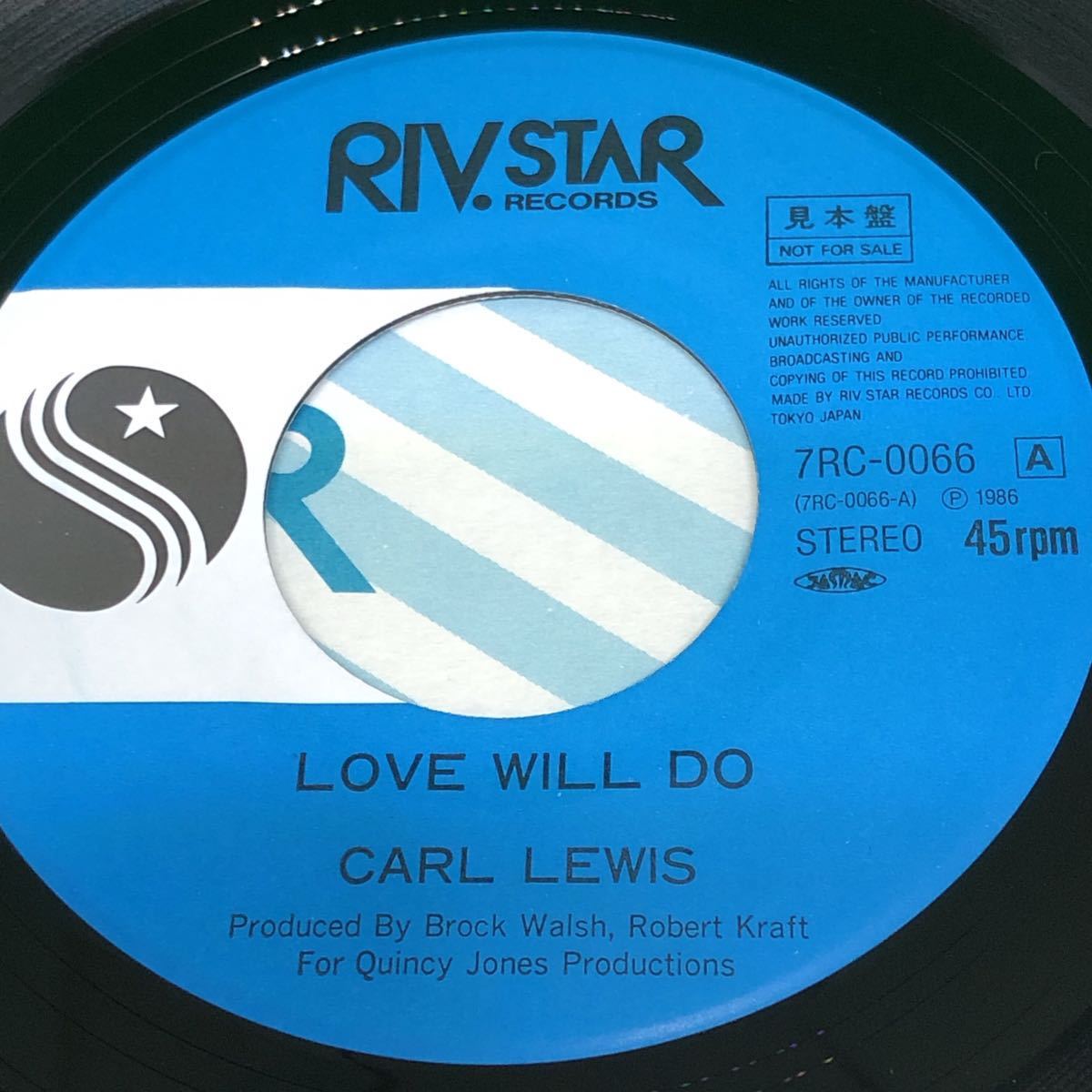 カール・ルイス LOVE WILL DO Carl Lewis リバスター音産 ７RC６６ 中古 レコード LOVE TRIANGLE 見本盤の画像6