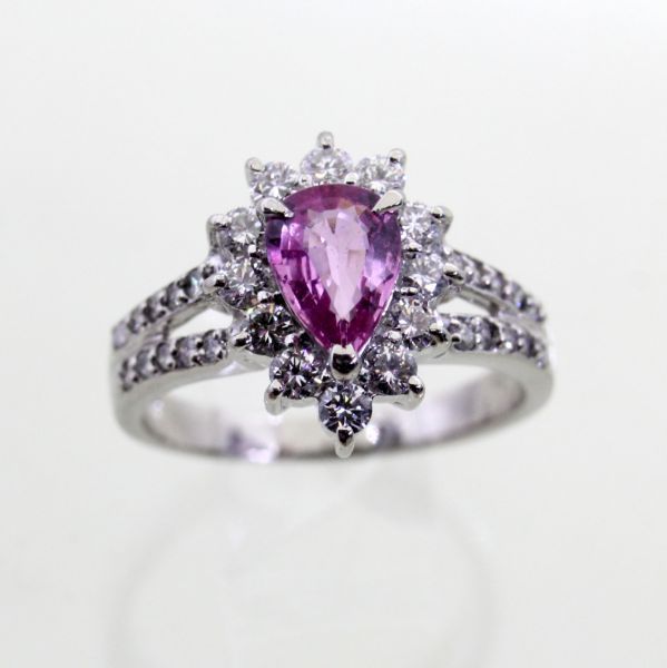 保存版】 ◎中古美品◎プラチナ ピンクサファイア 1.265ct ダイヤ 0.76
