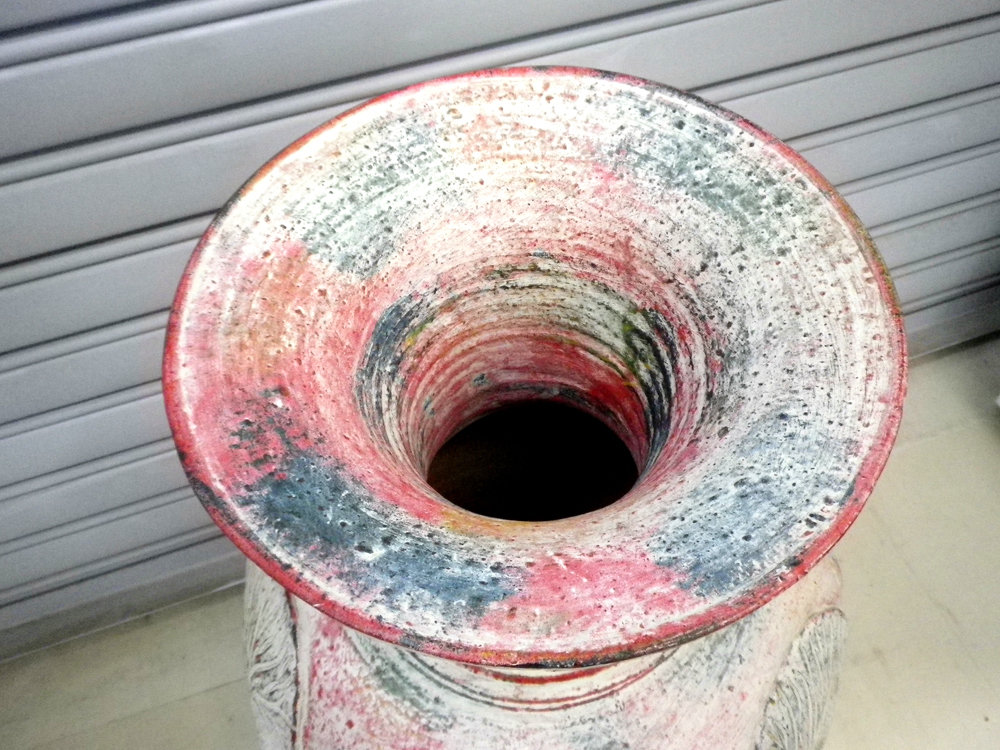 壷 つぼ 置物 池の金魚 作不明 高さ 約86.5cm 中古 札幌市 厚別 壷 つぼ 置物 池の金魚 作不明 高さ 約86.5cm 中古 札幌市 厚別