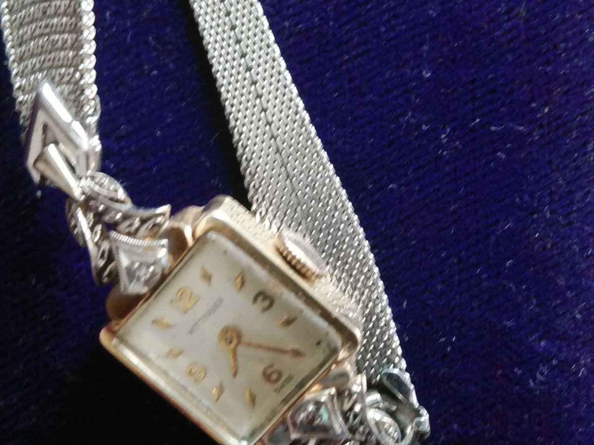 アンティーク ウィットナー WITTNAUER レディース 14K ダイヤ2P 手