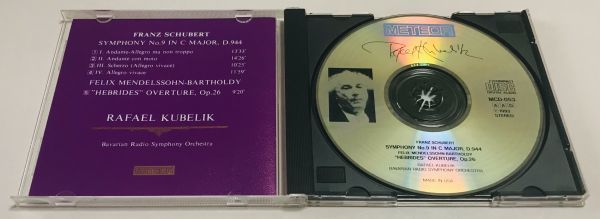 METEOR CD クーベリック バイエルン放送響 シューベルト 交響曲第9番 グレイト メンデルスゾーン フィンガルの洞窟 MCD-053_画像3