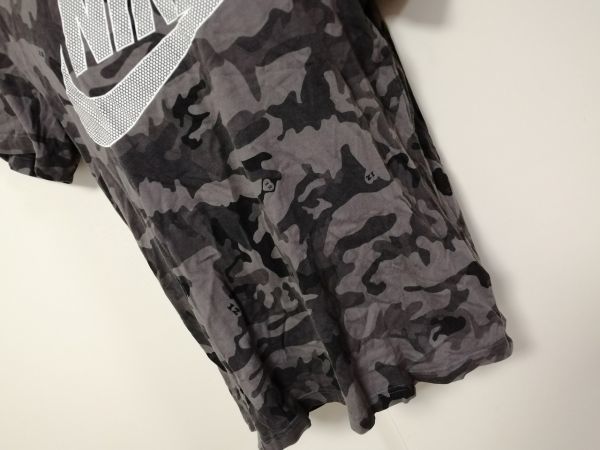 kkyj5167 ■ NIKE ■ ナイキ Tシャツ カットソー トップス 半袖 迷彩 カモフラージュ コットン グレー L_画像3