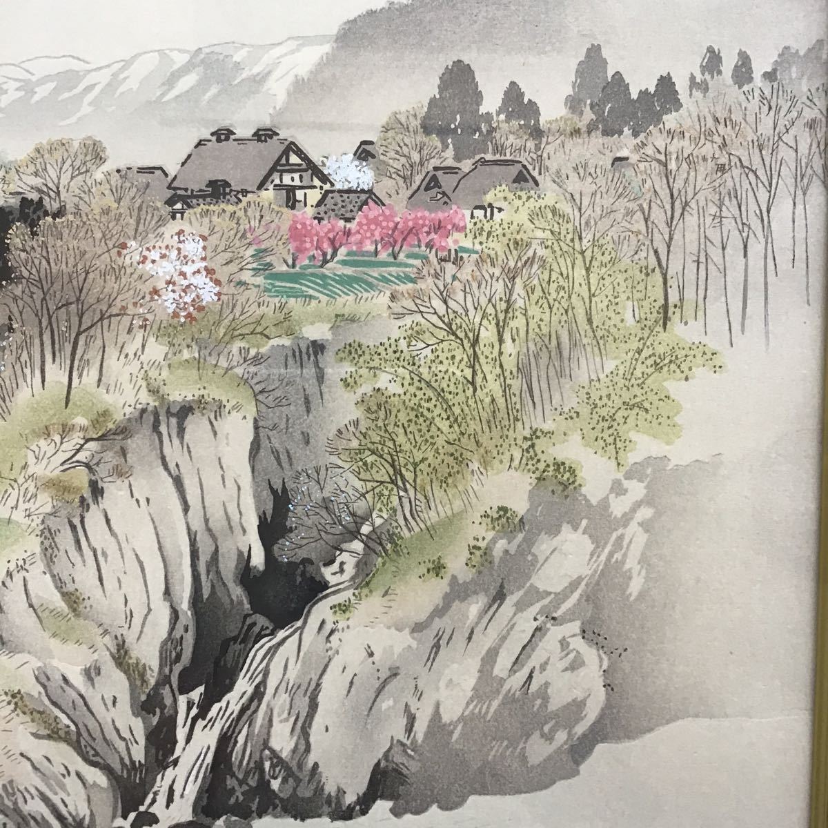 新品　ギャラリー雅堂　木版画　河合玉堂筆「春色駘蕩」絵画　風景画　額絵　頒布品　琳派_画像2