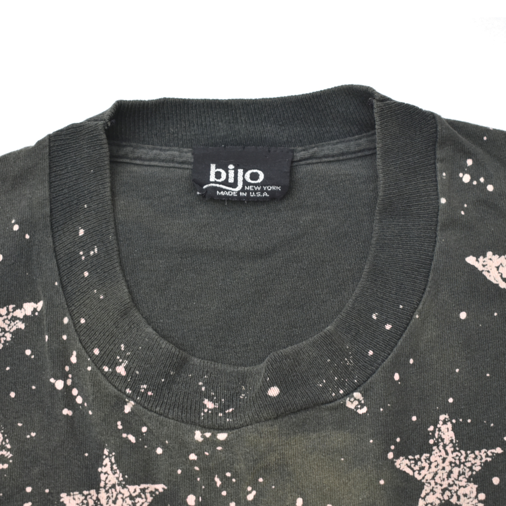 80s 90s usa vintage bijo new york 総柄 プリント アート Tシャツ 星 月 ハート size.L程 の画像5