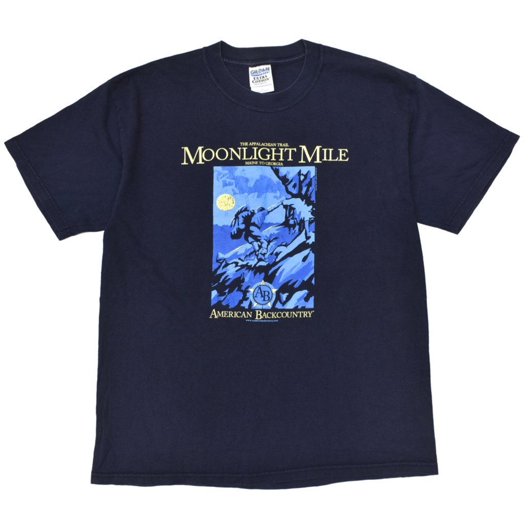 レア 90s usa vintage AMERICAN BACKCOUNTRY アメリカンバックカントリー MOONLIGHT MILE Tシャツ size.L ヴィンテージ アウトドア_画像2