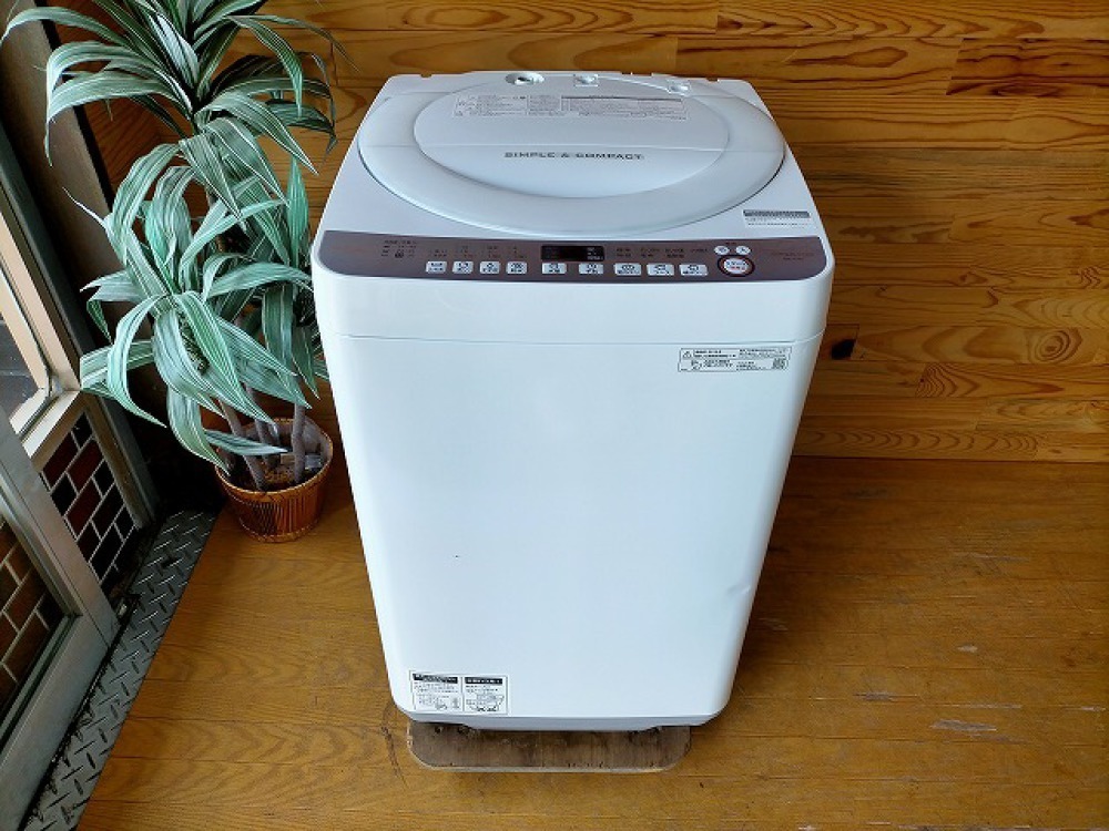ファッション ◎SHARP　シャープ　全自動洗濯機　ES-T711-W　2019年製　7.0kg　室内干しコースボタン搭載　ホワイト　家電 5kg以上